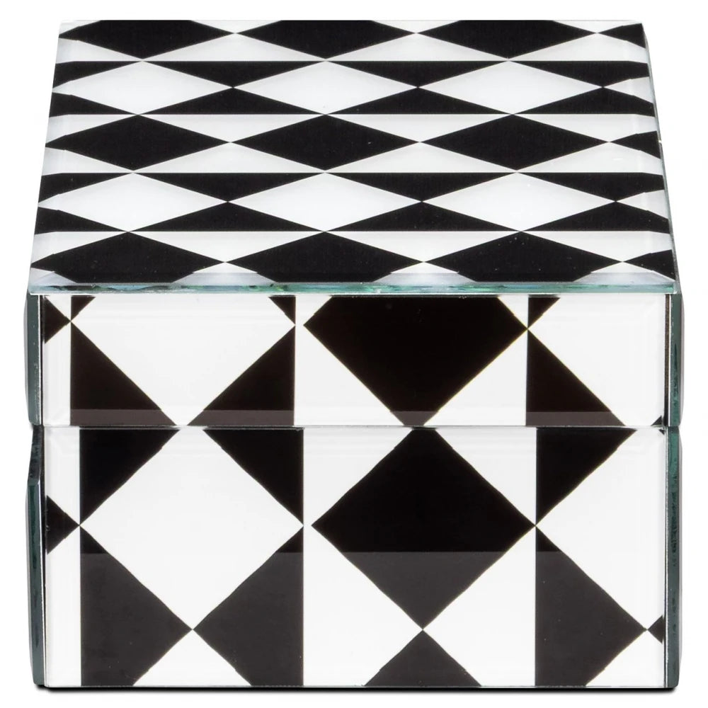 Cutie depozitare din MDF/Sticla Negru/Alb L20xH8cm Silas Richmond interiors