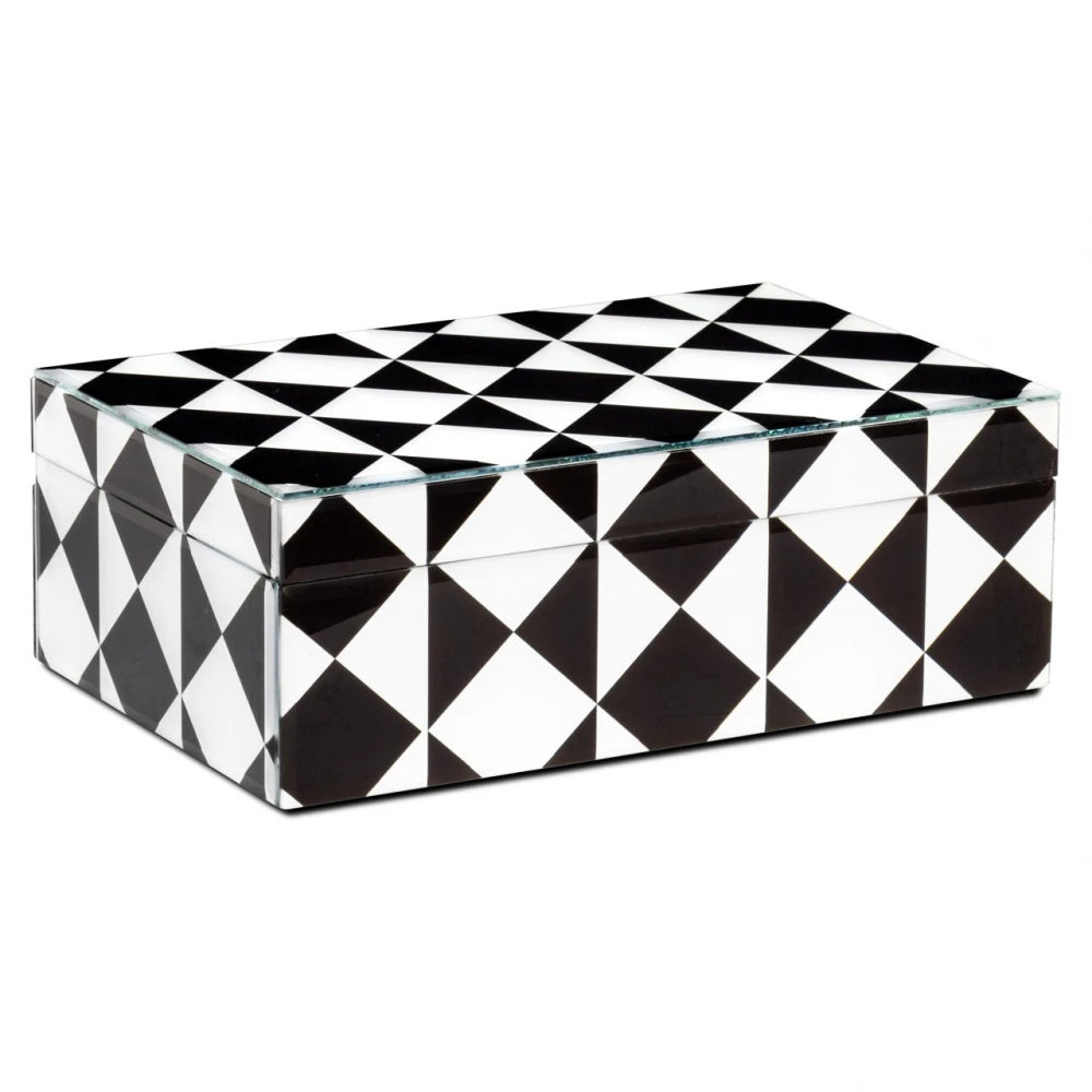 Cutie depozitare din MDF/Sticla Negru/Alb L28xH10cm Silas L Richmond interiors