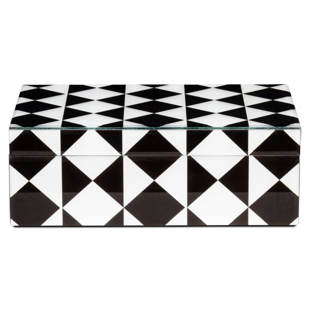 Cutie depozitare din MDF/Sticla Negru/Alb L28xH10cm Silas L Richmond interiors