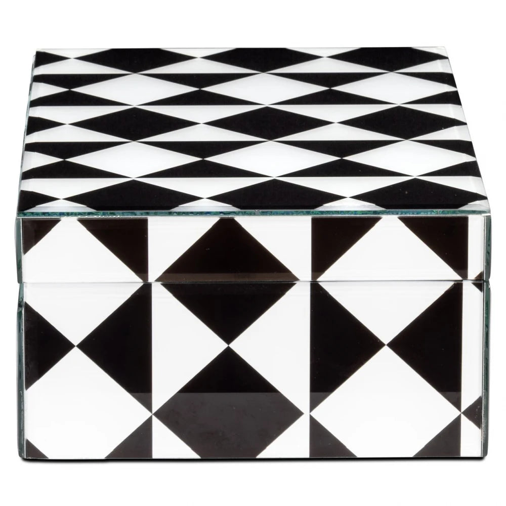 Cutie depozitare din MDF/Sticla Negru/Alb L28xH10cm Silas L Richmond interiors