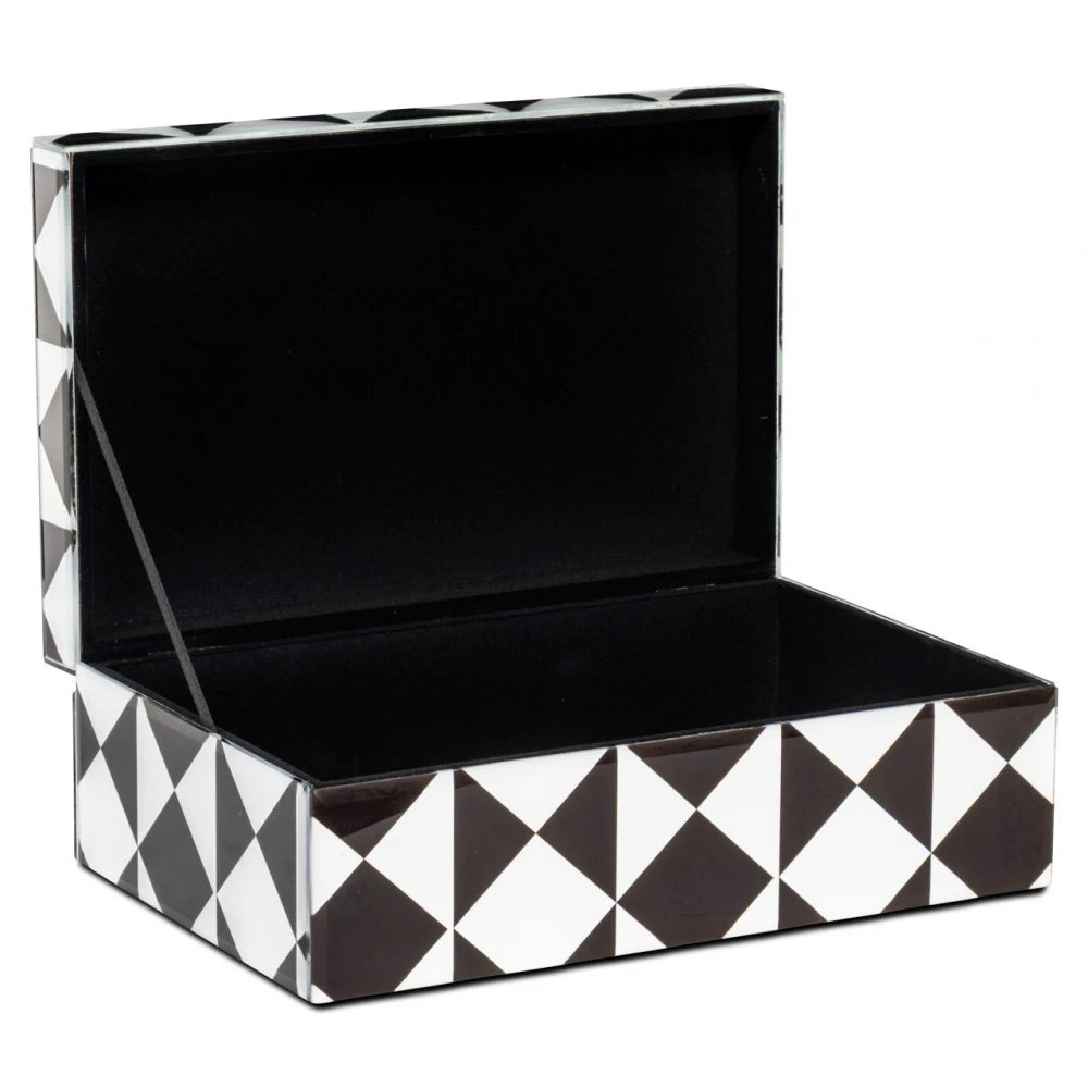 Cutie depozitare din MDF/Sticla Negru/Alb L28xH10cm Silas L Richmond interiors