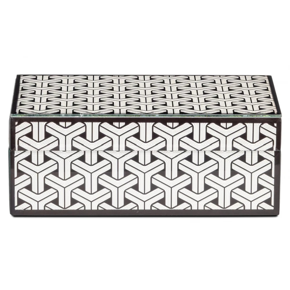 Cutie depozitare din MDF/Sticla Negru/Alb L20xH8cm Feliz Richmond interiors