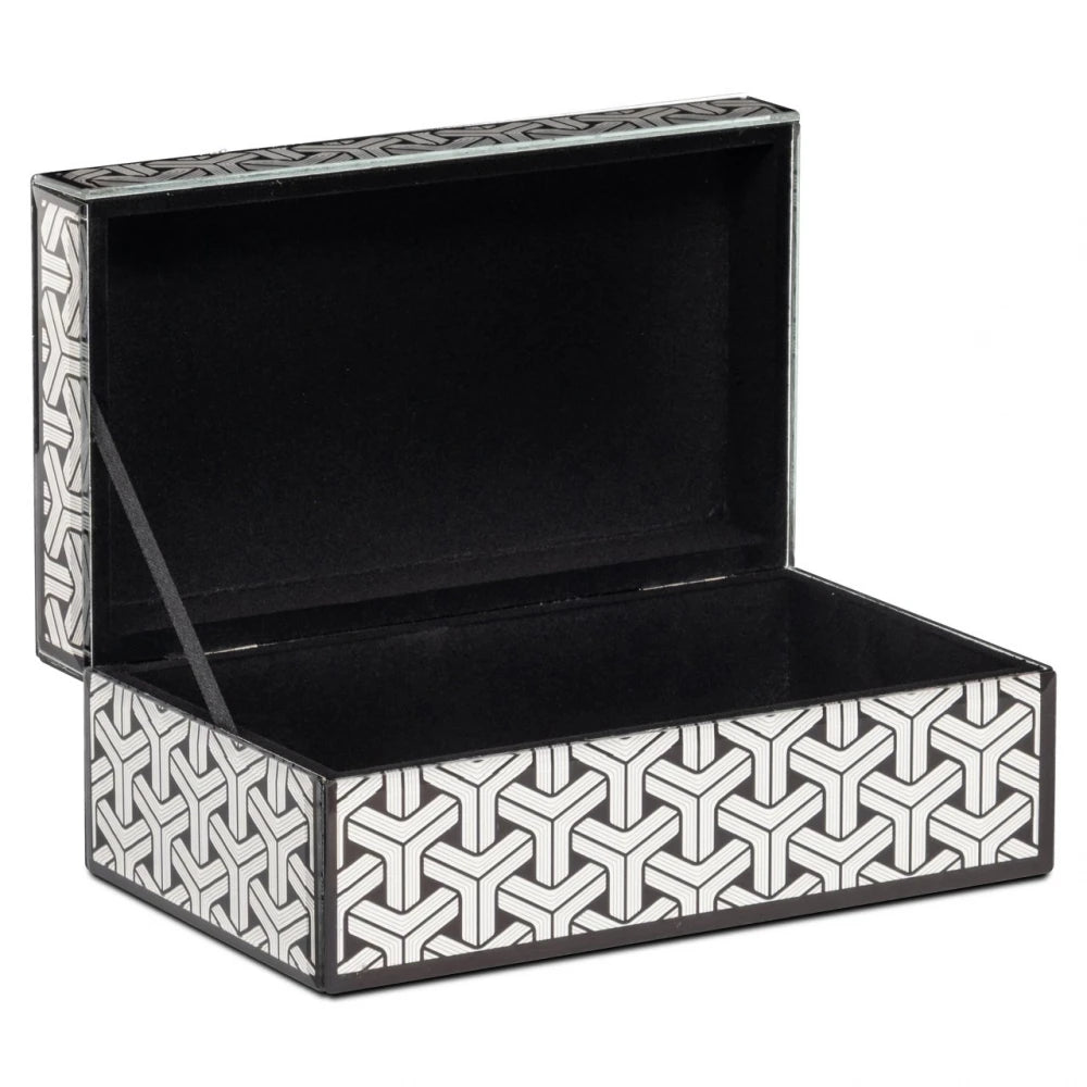 Cutie depozitare din MDF/Sticla Negru/Alb L20xH8cm Feliz Richmond interiors