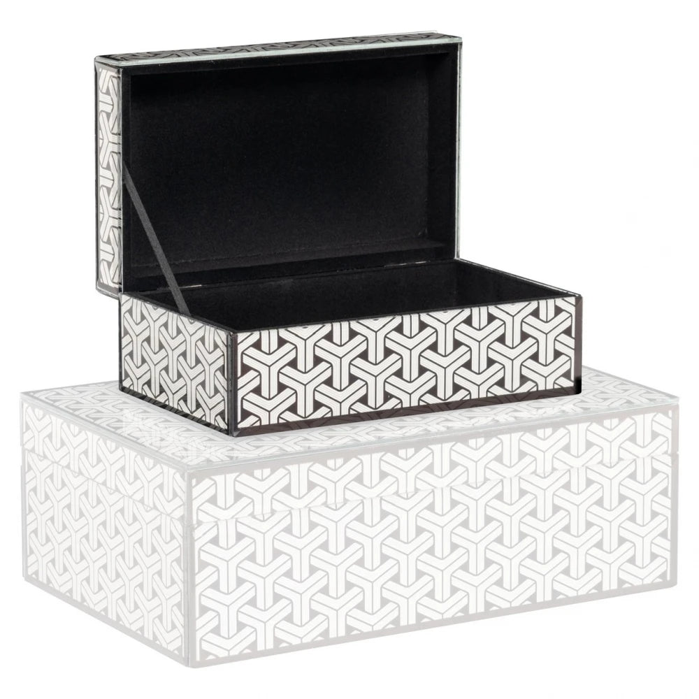 Cutie depozitare din MDF/Sticla Negru/Alb L20xH8cm Feliz Richmond interiors