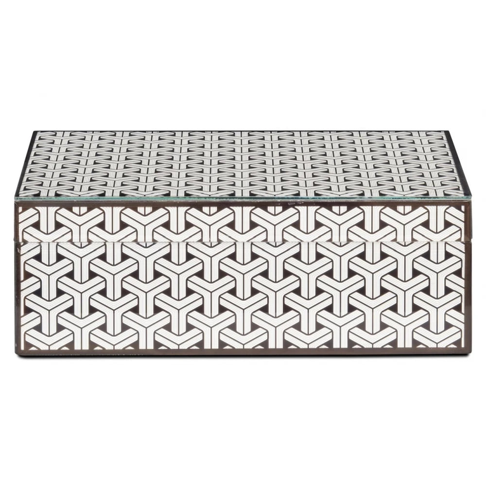 Cutie depozitare din MDF/Sticla Negru/Alb L28xH10cm Feliz L Richmond interiors