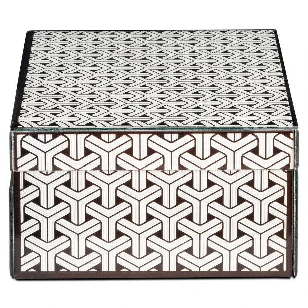 Cutie depozitare din MDF/Sticla Negru/Alb L28xH10cm Feliz L Richmond interiors