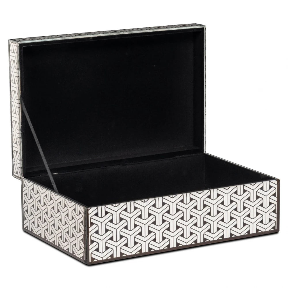 Cutie depozitare din MDF/Sticla Negru/Alb L28xH10cm Feliz L Richmond interiors
