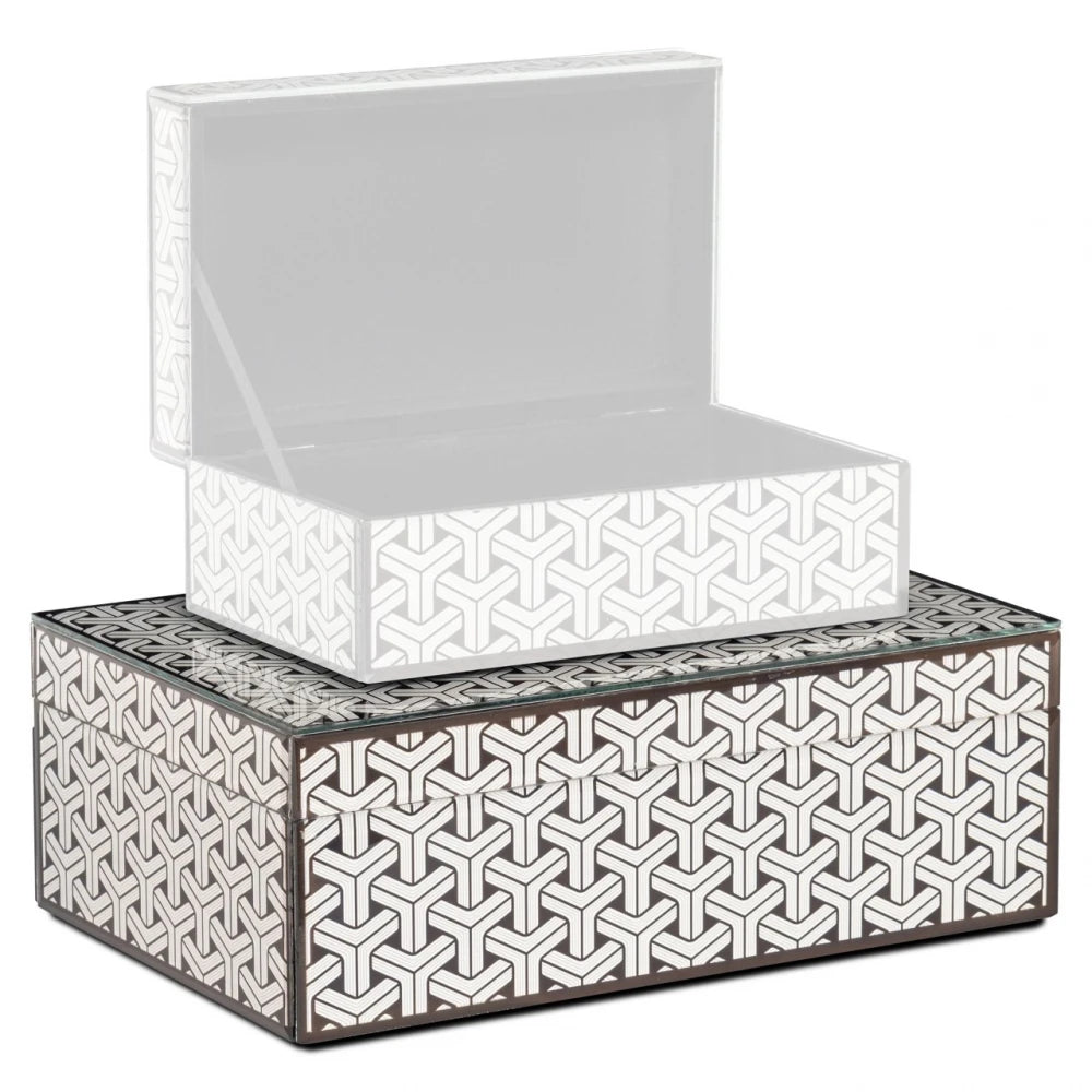 Cutie depozitare din MDF/Sticla Negru/Alb L28xH10cm Feliz L Richmond interiors