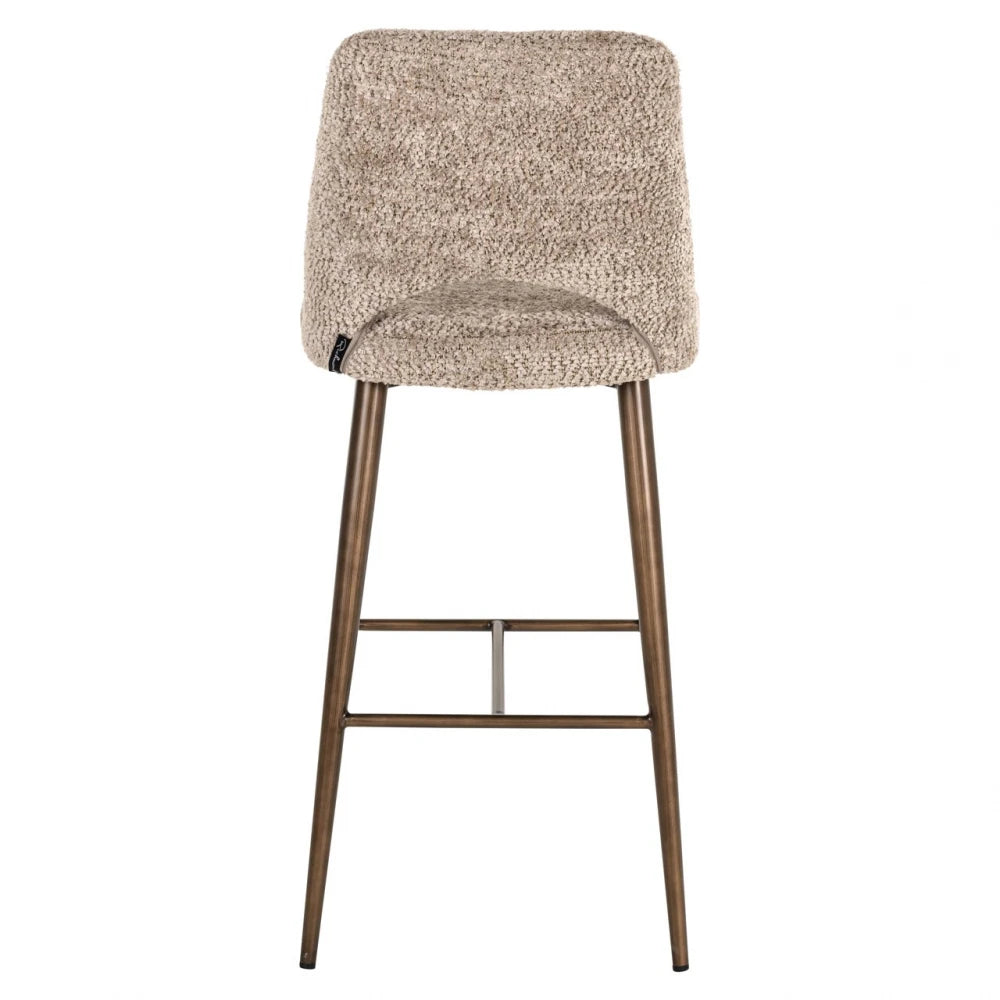 Scaun de bar din Chenille Bej si Metal Alama L47xH109cm Delphine Richmond interiors