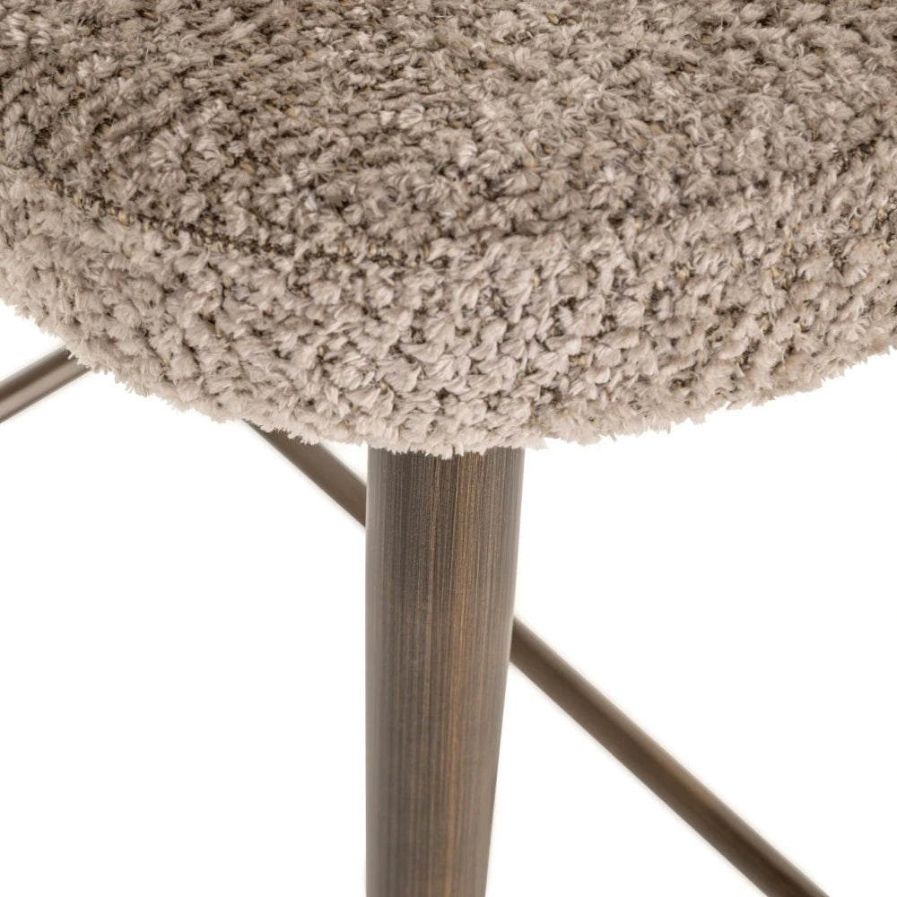 Scaun de insula din Chenille Bej si Metal Alama L47xH98cm Delphine Richmond interiors