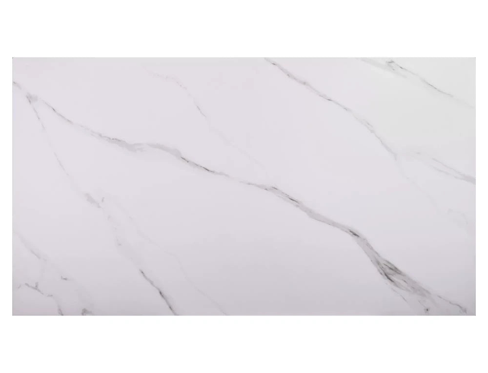 Masa extensibila din Ceramica Alb mat si Metal Negru L160-220xH75cm Laconi