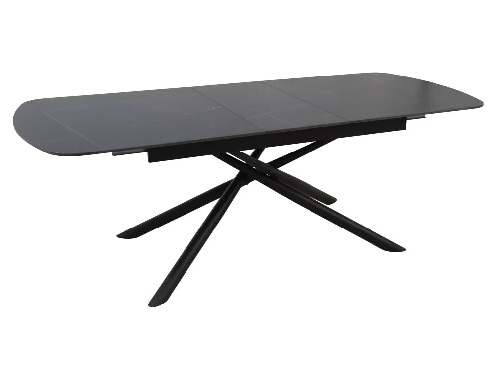 Masa extensibila din Ceramica Negru si Metal Negru L160-200xH75cm Vector