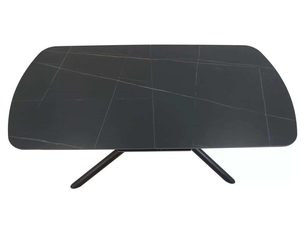 Masa extensibila din Ceramica Negru si Metal Negru L160-200xH75cm Vector