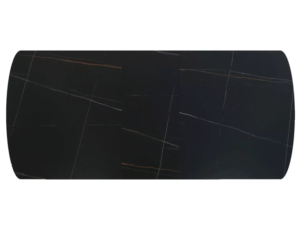 Masa extensibila din Ceramica Negru si Metal Negru L160-200xH75cm Vector
