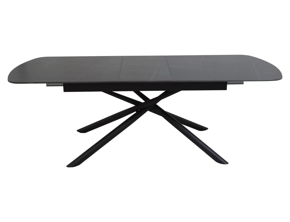 Masa extensibila din Ceramica Negru si Metal Negru L160-200xH75cm Vector