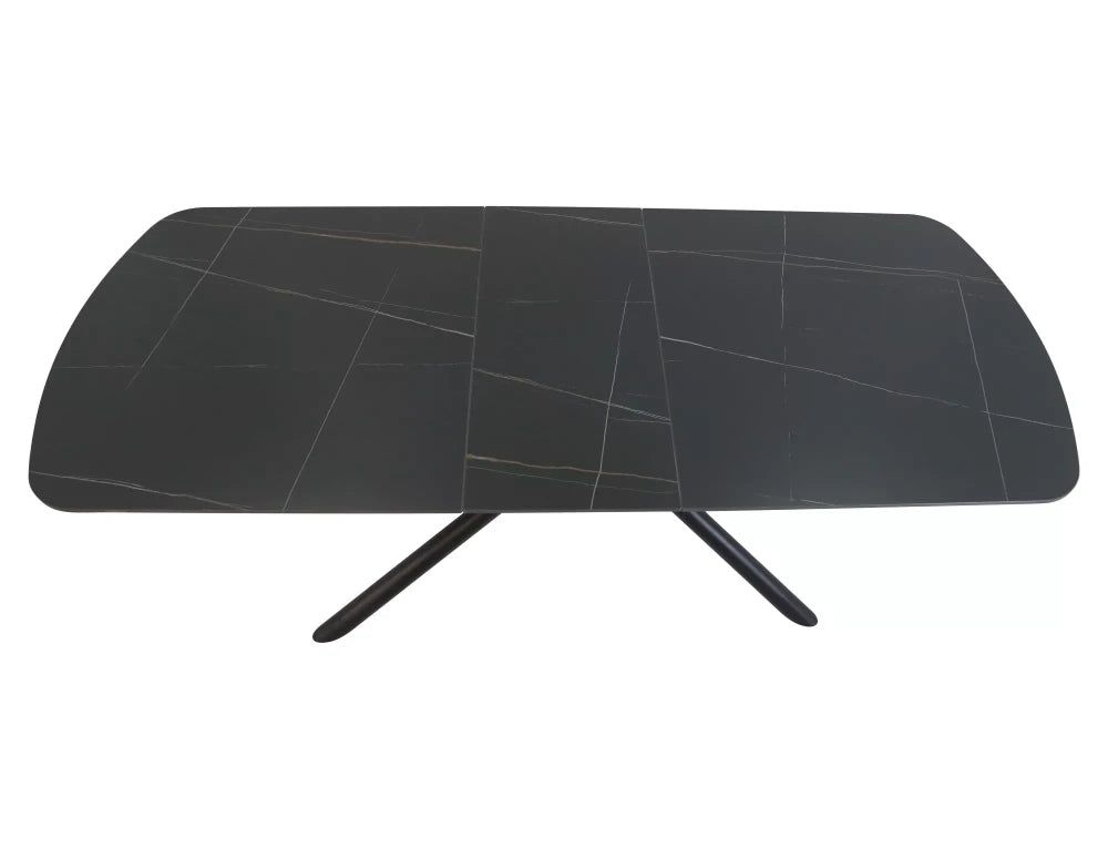 Masa extensibila din Ceramica Negru si Metal Negru L160-200xH75cm Vector