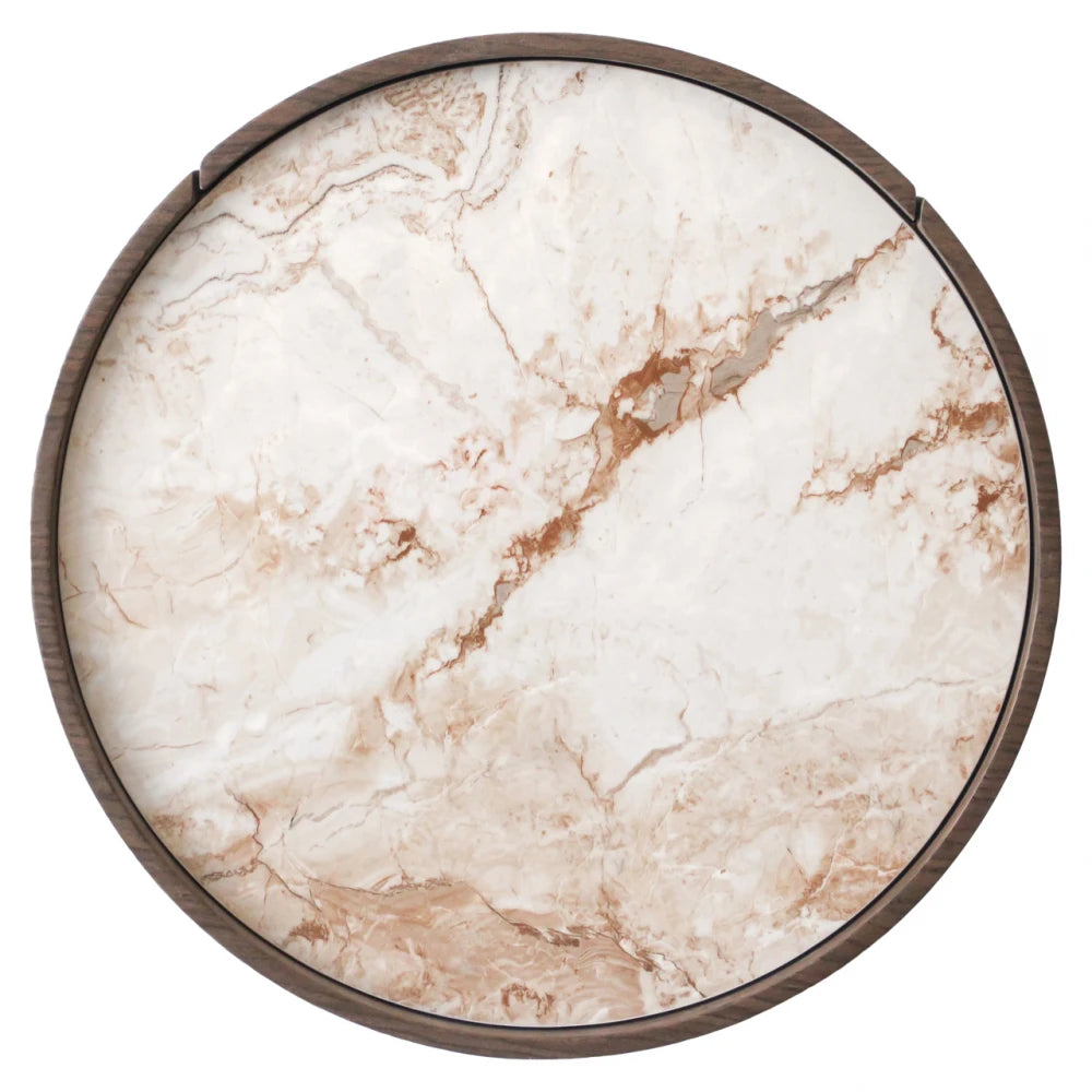 Noptiera din MDF/Furnir Maro si Ceramica Bej D50xH65cm Ellery Richmond interiors