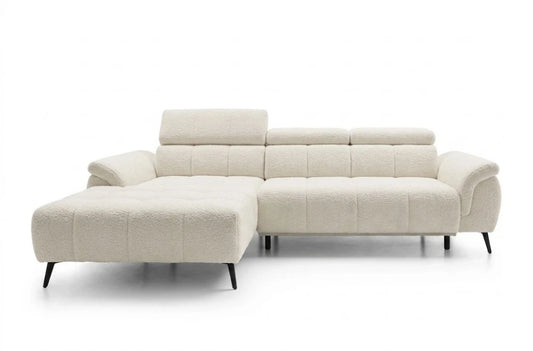 Coltar extensibil electric din material chenille Ivory Genova I L286x184cm