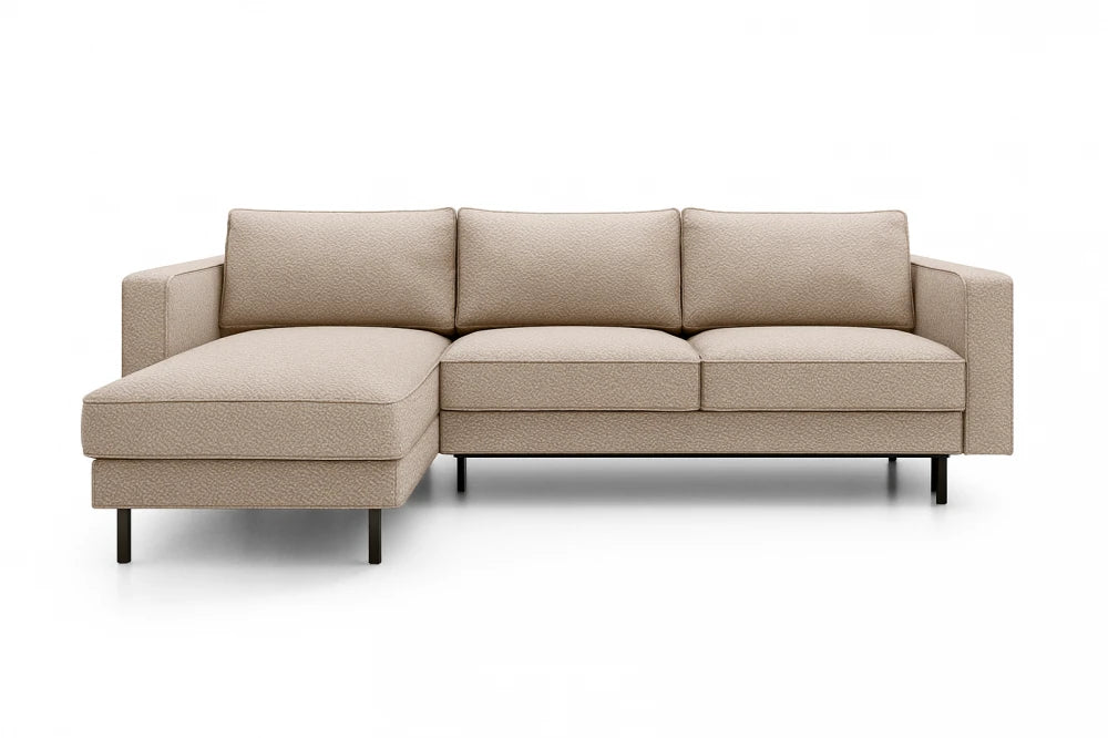 Coltar extensibil din catifea bej California L262x156cm