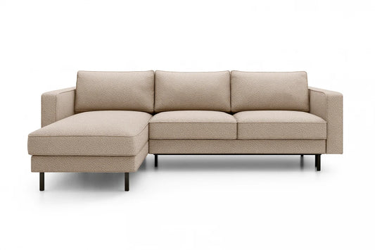 Coltar extensibil din catifea bej California L262x156cm