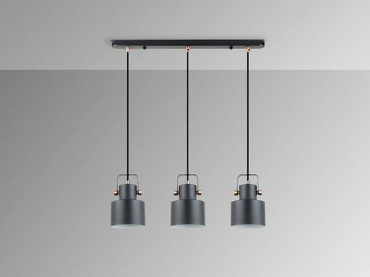 Pendul din Metal Negru 3x20W L55xH140cm Erika