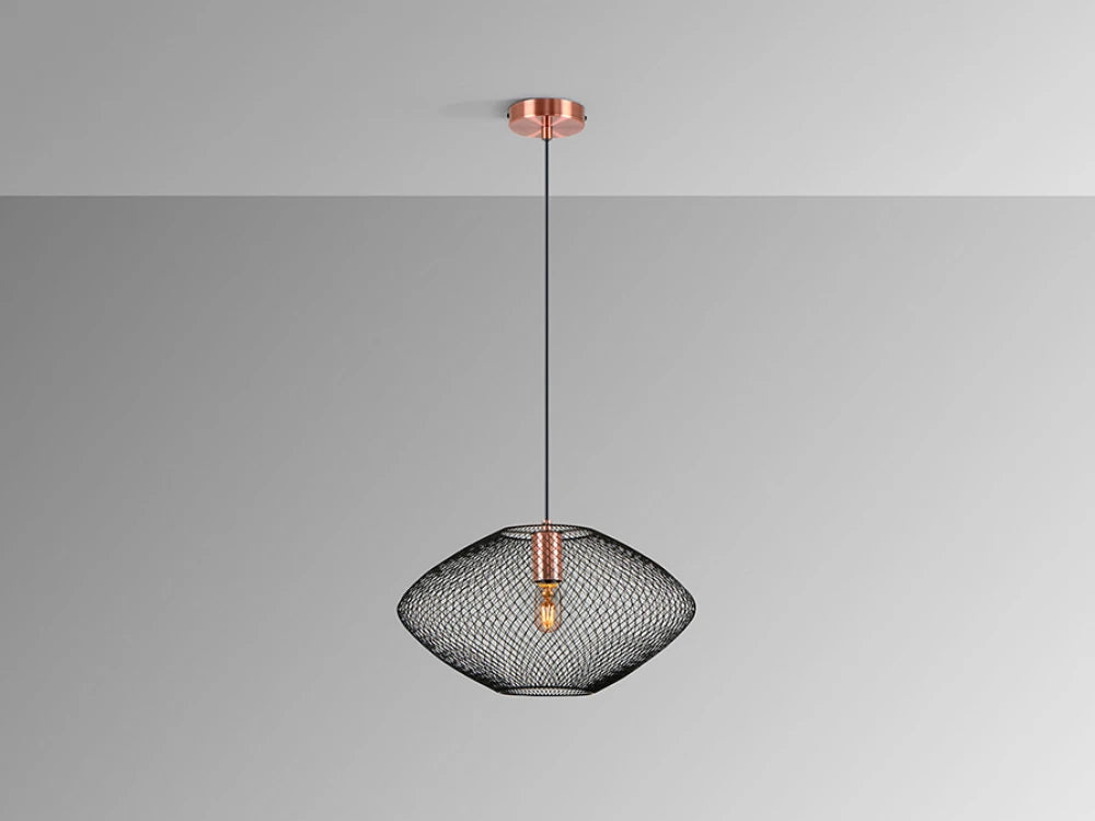 Pendul din Metal Negru/Cupru D37xH150cm Melany