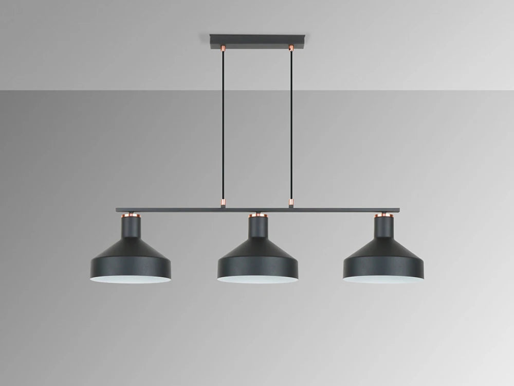 Lustra din Metal Negru 3x20W L88xH140cm Irias