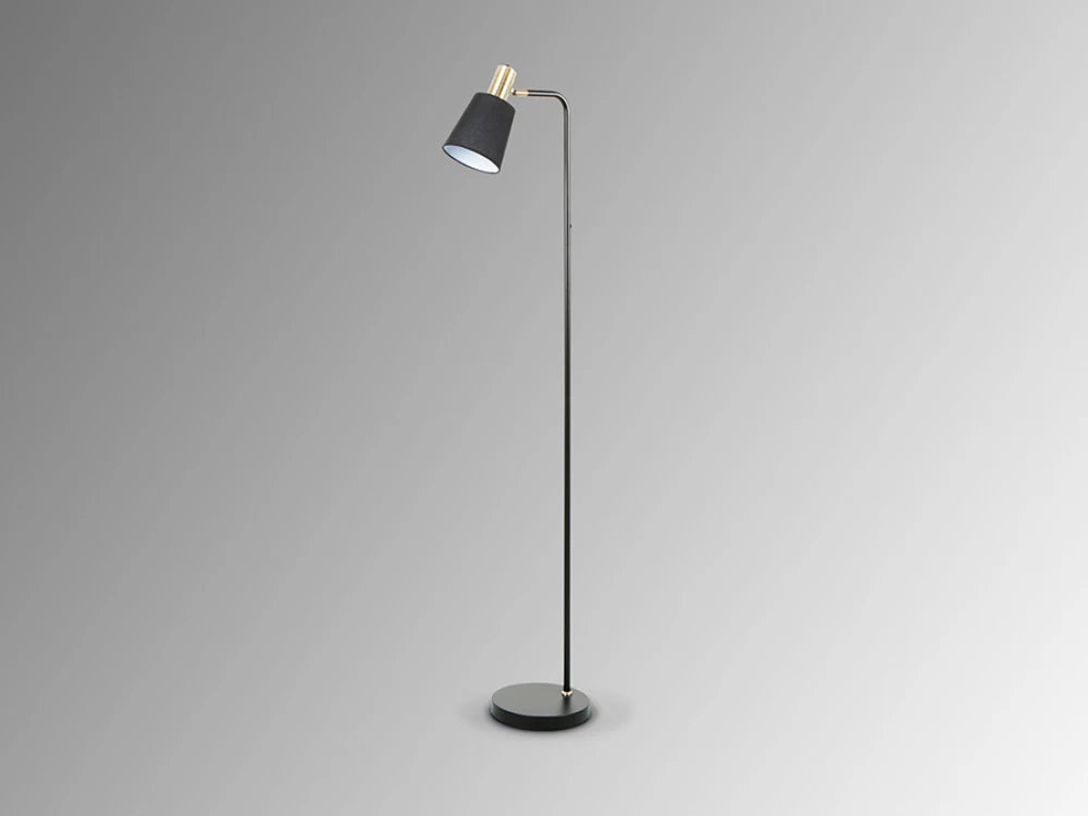 Lampa de podea din Metal Negru si Textil Negru 20W L23xH149cm Gisela
