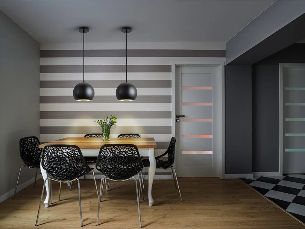 Pendul din Metal Negru/Auriu/Negru D18xH180cm Olena