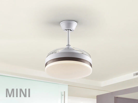 Ventilator cu iluminat Mini din Metal Alb/Bronz/Alb D41xH35cm Vento