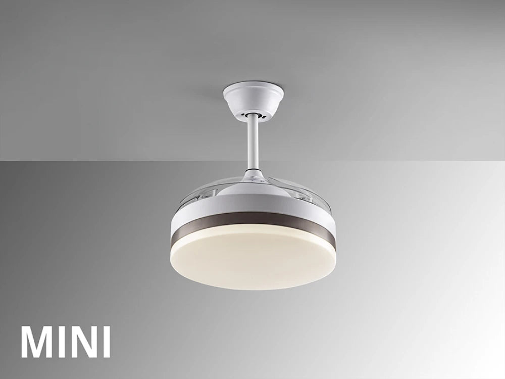 Ventilator cu iluminat Mini din Metal Alb/Bronz/Alb D41xH35cm Vento