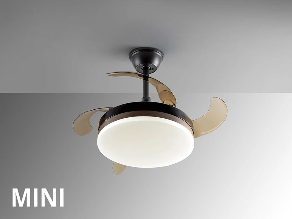 Ventilator cu iluminat Mini din Metal Negru/Bronz/Negru D41xH35cm Vento