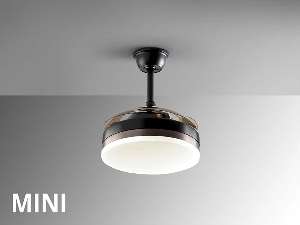 Ventilator cu iluminat Mini din Metal Negru/Bronz/Negru D41xH35cm Vento