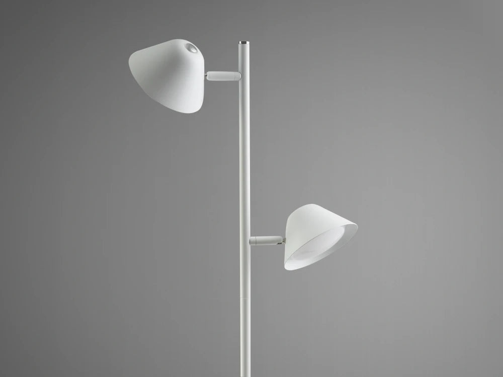 Lampa de podea din Metal/Aluminiu Alb 20W L33xH160cm Taros