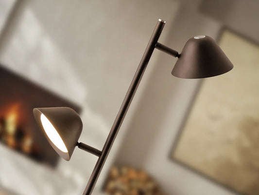 Lampa de podea din Metal/Aluminiu Bronz Inchis 20W L33xH160cm Taros