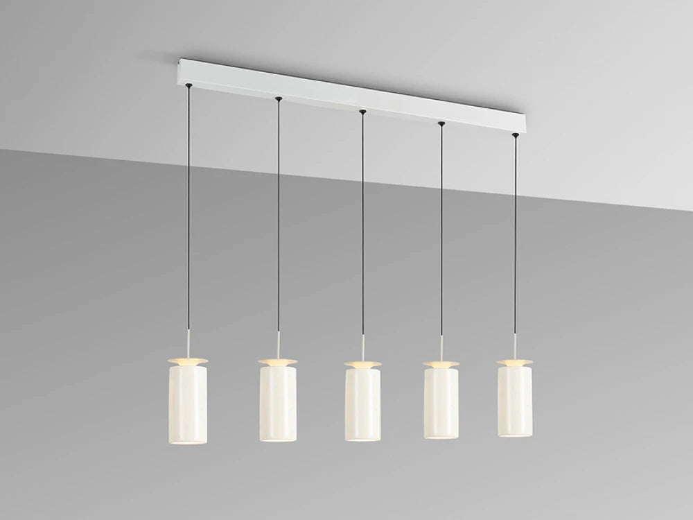 Lustra din Metal Gri  si Ceramica Crem 40W L99xH160cm Alfara