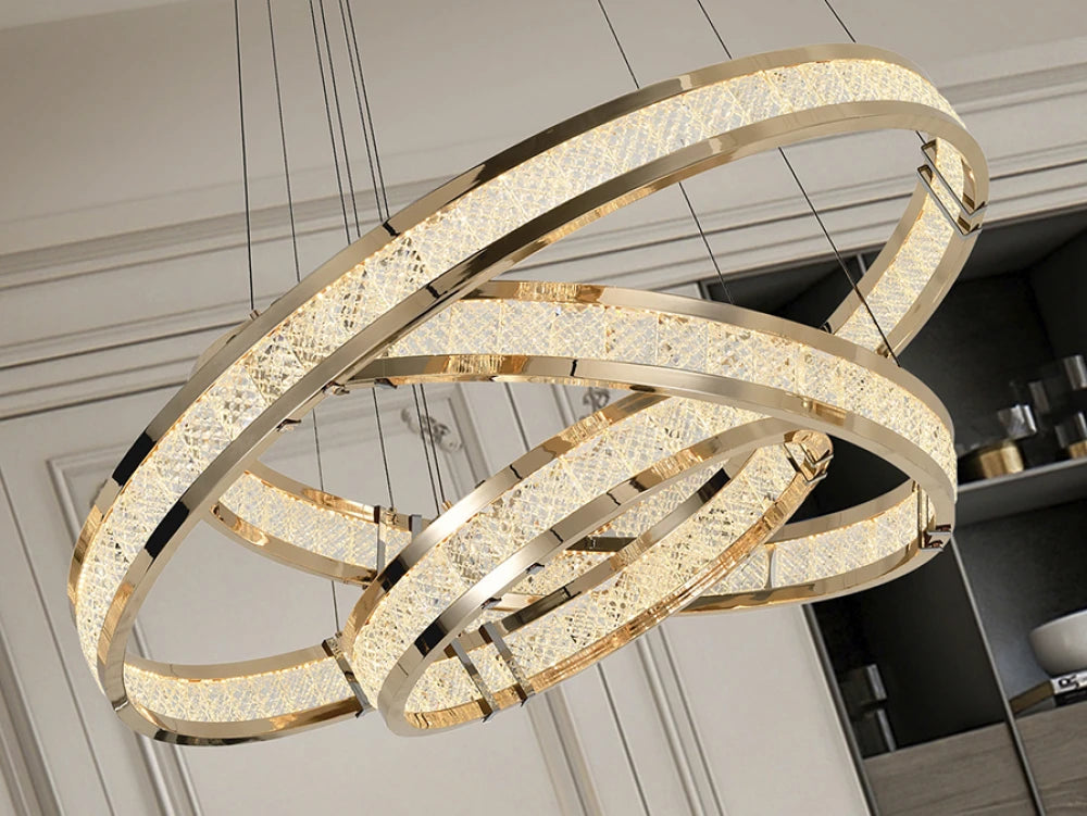 Candelabru din Otel/Aluminiu Auriu si Sticla texturata Auriu 79W D80xH180cm Lorian