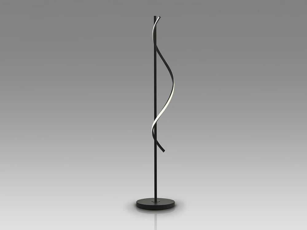 Lampa de podea din Metal/Aluminiu Negru si Silicon Opal Negru 30W D30xH170cm Boa