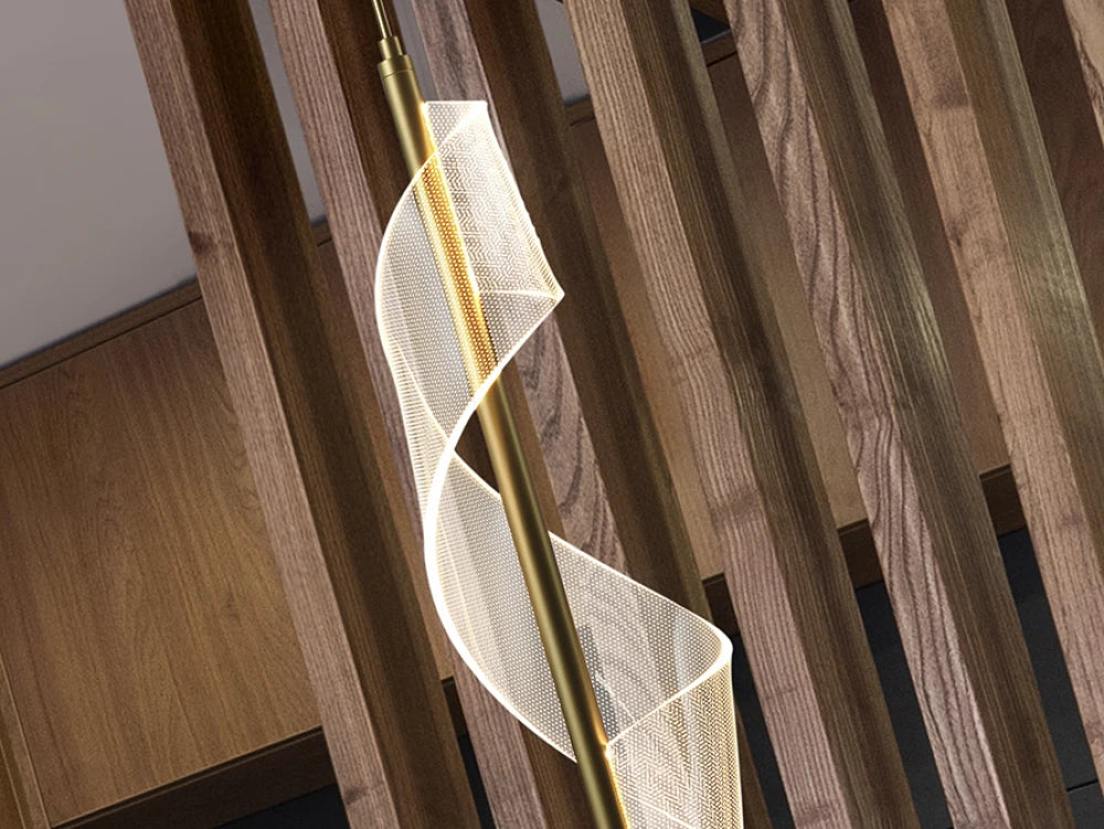 Pendul din Aluminiu/Metal Auriu 10.50W D18xH200cm Velas