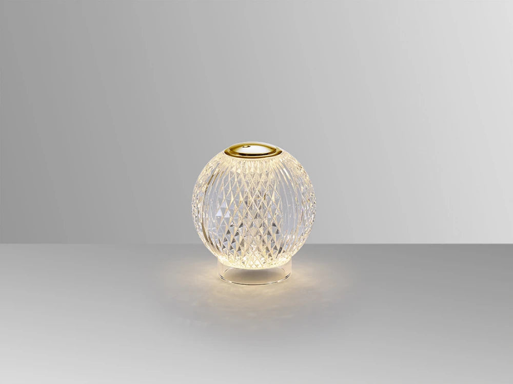 Veioza din Metal Transparent/Auriu si Acril Transparent 1,5W D9xH10cm Austral