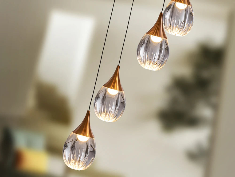 Candelabru din Metal Negru si Acril Transparent/Cupru 72W D50xH260cm Corina