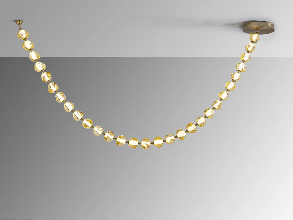 Lustra din Metal Bronz si Acril Auriu Amber 105W L213xH138cm Zaria II