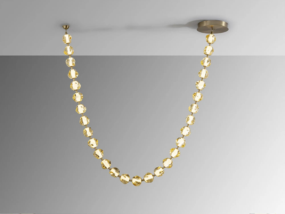 Lustra din Metal Bronz si Acril Auriu Amber 105W L213xH138cm Zaria II