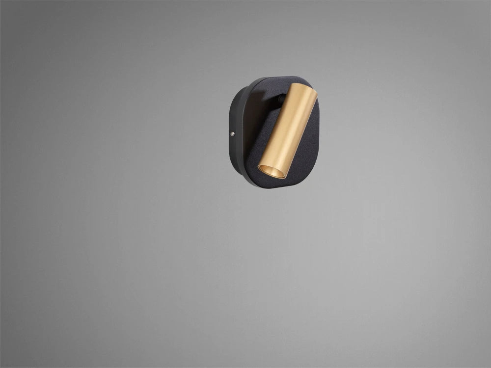 Aplica de Perete din Aluminiu Auriu/Negru L10,5xH6,4cm Biblos