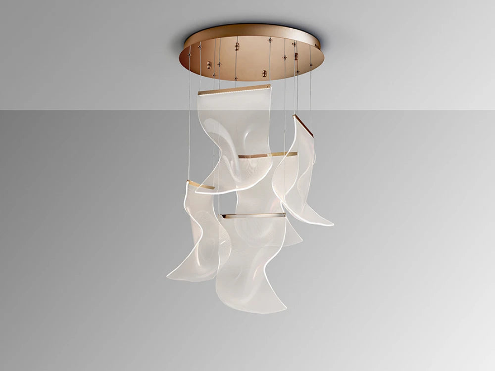 Lustra din Metal Rosegold si Metacrilat Transparent 25W D50xH230cm Velos