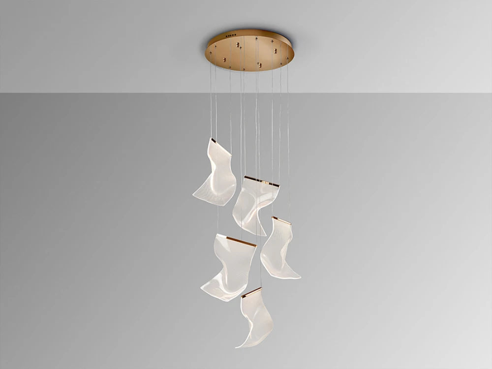 Lustra din Metal Rosegold si Metacrilat Transparent 25W D50xH230cm Velos