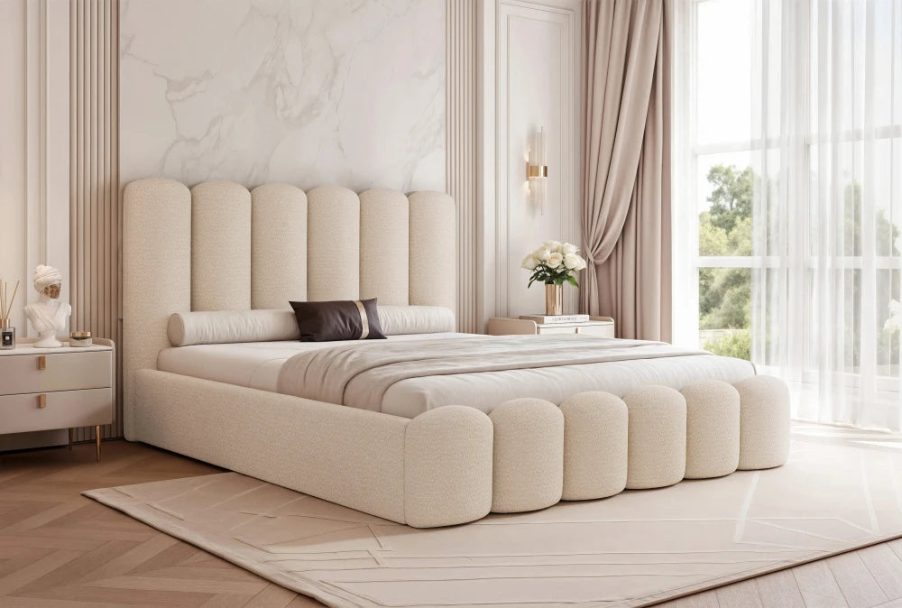 Pat 140 x 200 tapitat cu Textil Vibe Crem Aveline