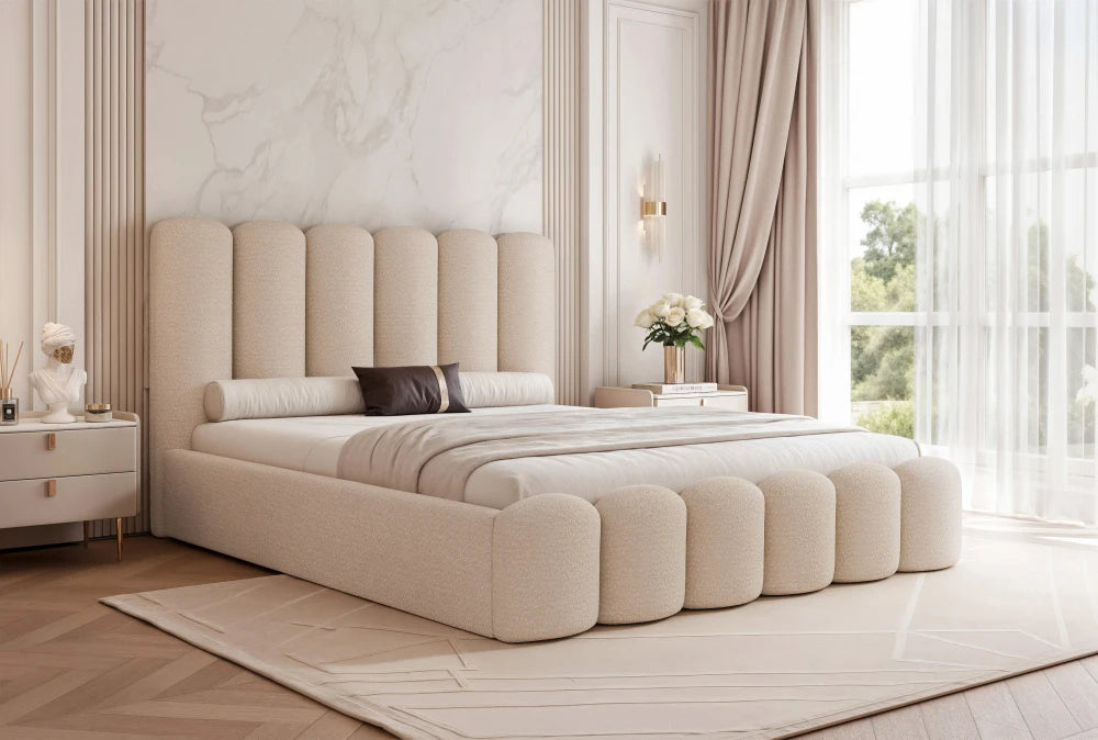 Pat 140 x 200 tapitat cu Textil Vibe Bej Aveline