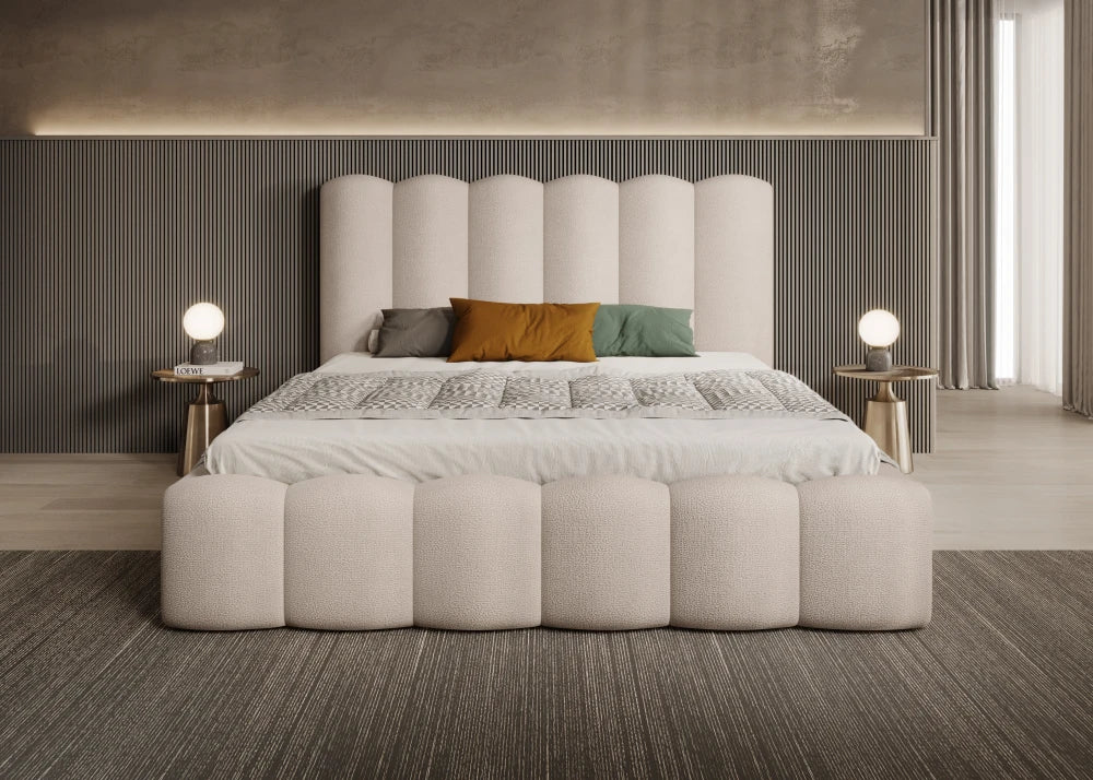 Pat 160 x 200 tapitat cu Chenille Perfect harmony Crem Aveline