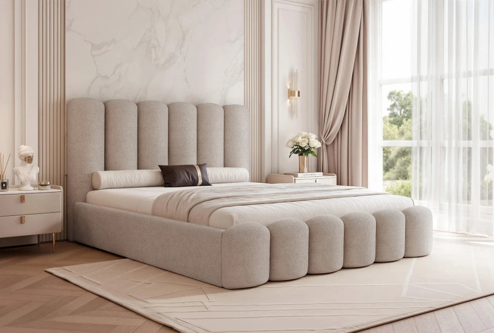 Pat 180 x 200 tapitat cu Chenille Perfect harmony Bej Aveline